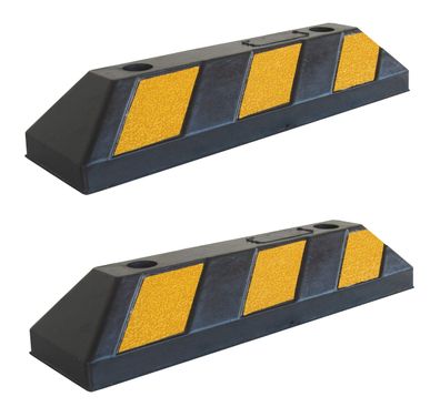 SNS Safety Ltd Radstopp Parkbegrenzung Gummi 55x15x10 cm Schwarz Gelb 2er Pack