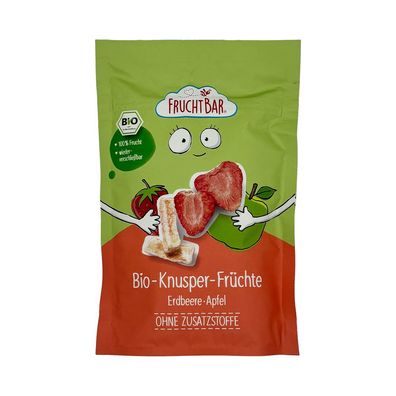 FruchtBar Bio Knusper Früchte Erdbeere, Apfel 15g Beutel