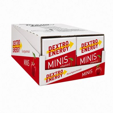 Dextro Energy Minis + C Kirsche, Traubenzucker mit Kirschgeschmack, 12x 50g