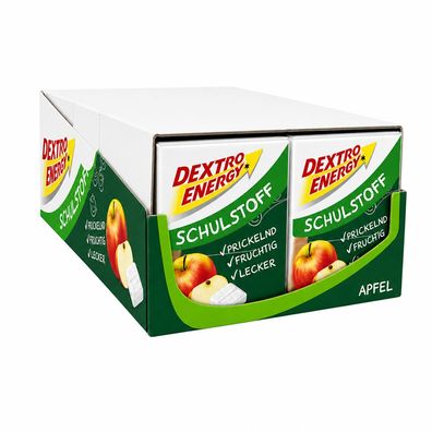 Dextro Energy Schulstoff Apfel, Traubenzucker mit Apfelgeschmack, 12x 50g