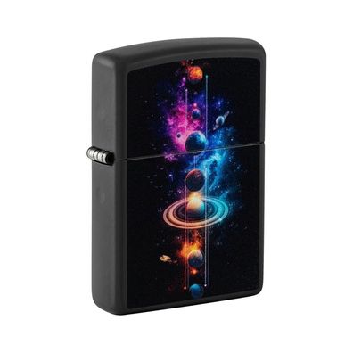 Zippo Benzin-Feuerzeug schwarz color Solar System 60007698, unbefüllt
