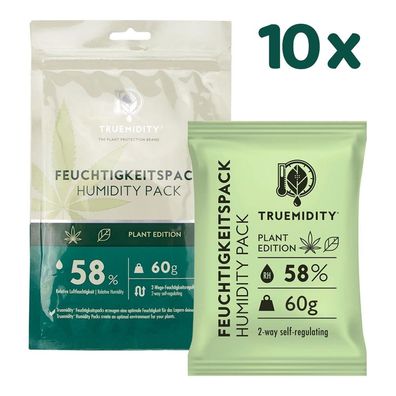 Truemidity 58% RH, 10 Pack à 60g Befeuchtungssystem Plant Edition
