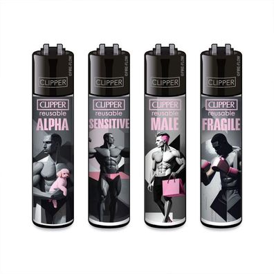 Clipper Reibradfeuerzeuge FFX Alpha Male- 4 Stück