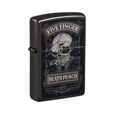 Zippo Benzin-Feuerzeug Ebony Five Finger Death Punch Skull 60007797, unbefüllt