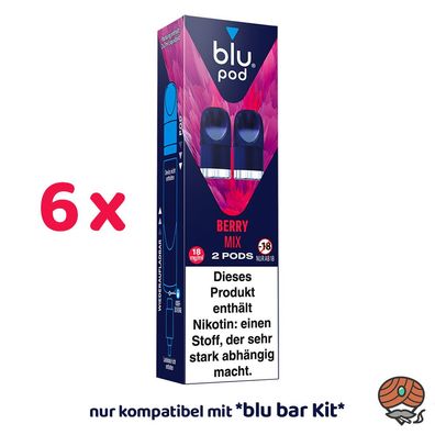 blu pod BERRY MIX 18mg/ml Nikotin 6x 2 Liquidpods für blu bar Kit