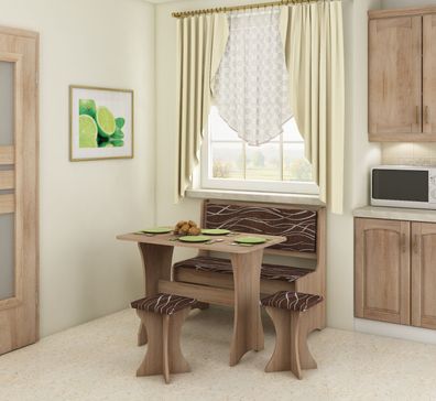 Küchenset T , Tisch + Eckbank + 2 Hocker , Farbe wählbar
