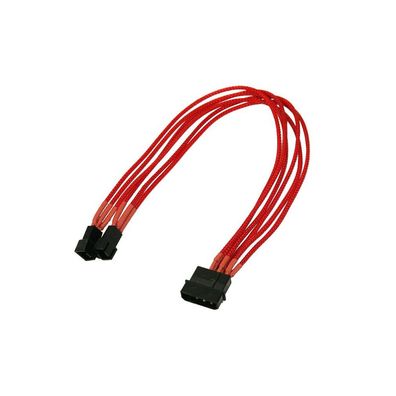 Kabel Nanoxia 4-Pin auf 2 x 3-Pin, Single, 30 cm, rot