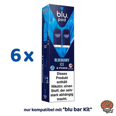 blu pod Blueberry ICE 18mg/ml Nikotin 6x 2 Liquidpods für blu bar Kit