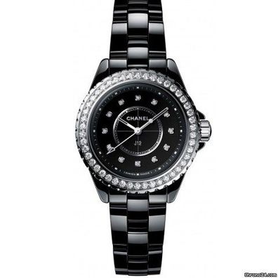 CHANEL – Frau – H6419 – Chanel J12 Quarz – 33 mm – H6419 – Schwarze Keramik + Diamant