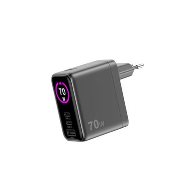Sitecom Ladegerät 70W GaN 2x USB C 1x USB mit LED Display und Power Delivery