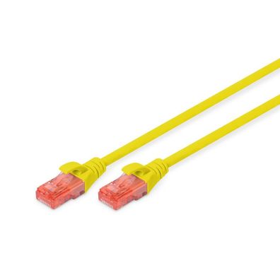 Digitus Patchkabel Cat6 U/UTP 2xRJ45 1.0m gelb Hebelschutz Polybeutel