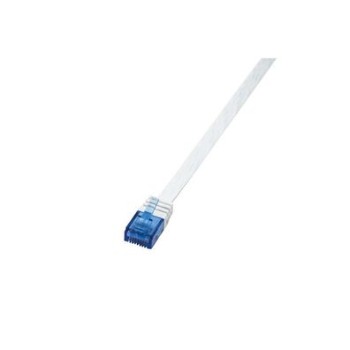 LogiLink Flachpatchkabel RJ45 U/UTP Cat6 10.00m weiß