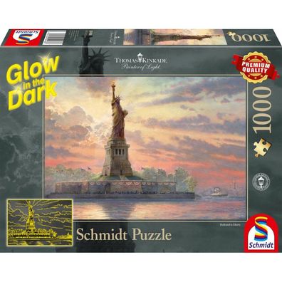 Thomas Kinkade Puzzle "Freiheitsstatue", Glow in the Dark, 1.000 Teile