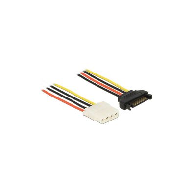 DELOCK Stromkabel SATA 15pin -> Molex 4pin Bu/Bu 0.20m