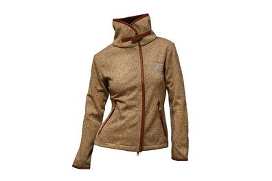 ea. St Rossalm Damen Softshelljacke Maral braun Stehkragen Stickerei am Rücken
