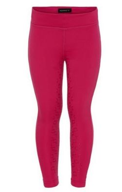 Equipage Kinderreithose JAVA Fullgrip Kinderleggings Winter Tights pink peacock