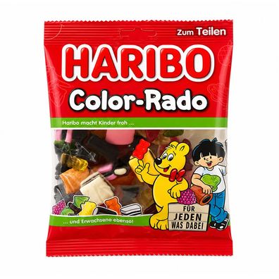 HARIBO Color-Rado Tüte, Fruchtgummi und Lakritze 175g