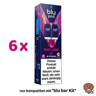 blu pod BERRY LEMON ICE 18mg/ml Nikotin 6x 2 Liquidpods für blu bar Kit