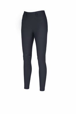 PIKEUR Damen Reitleggings Fullgrip Siebdruck black