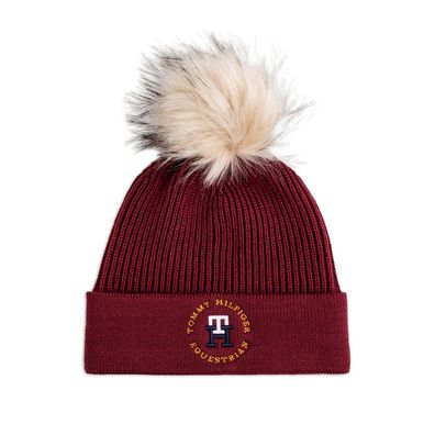 Tommy Hilfiger Equestrian Damen Mütze Beanie Vancouver Pompom rouge HW/24