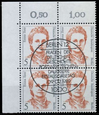 BERLIN DS FRAUEN Nr 833 ESST zentrisch gestempelt Viererbloc X805DEE