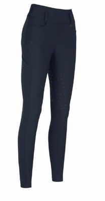 PIKEUR Damen Reitleggings Midwaist Malia Fullgrip Siedbdruck nightblue