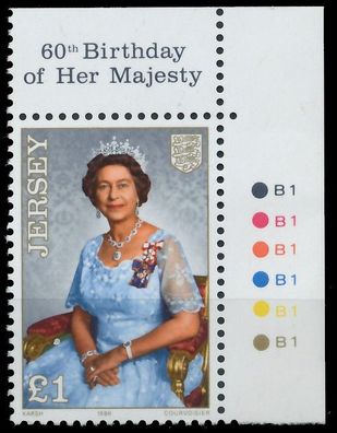 JERSEY 1986 Nr 377 postfrisch ECKE-ORE XAEA9FA