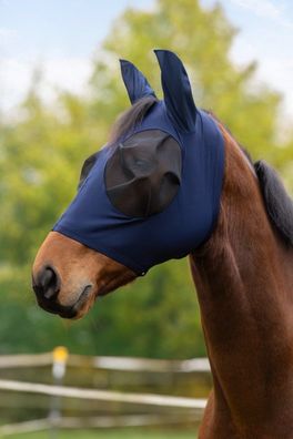Covalliero Fliegenschutzmaske FinoStretch Zipper blau