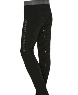 Equipage Kinder Reitleggings Maggie black mit Silber Glitzer