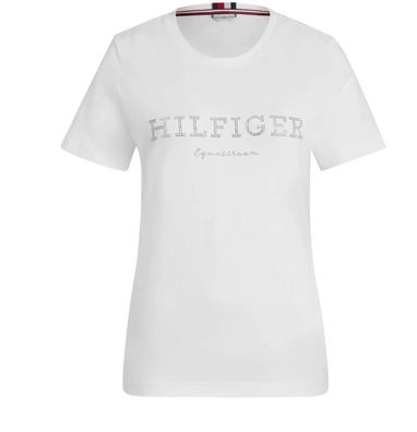 Tommy Hilfiger Eqestrian Damen Belmont Rhinestone T-Shirt optic white