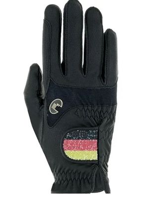 Roeckl Maryland black Reithandschuh mit Deutschland Flagge