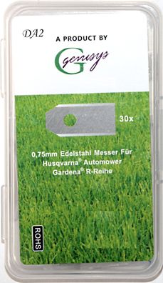 30 Ersatz Messer Klingen f Husqvarna Automower / Gardena Mähroboter 0,75mm NEU