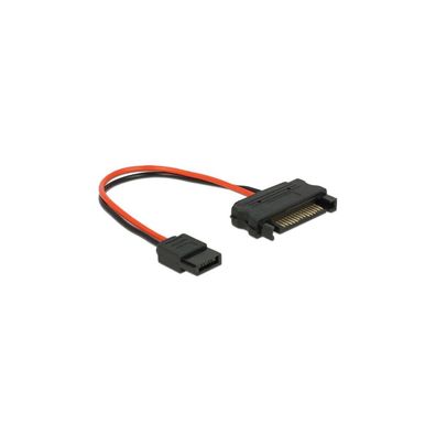 DELOCK SATA-Kabel Slim 6pin -> SATA 15pin 0.10m
