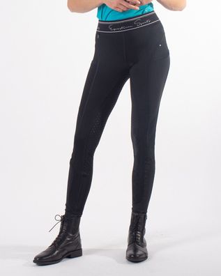 QHP Damen Vollbesatz Reithose Pull-on Jodie schwarz