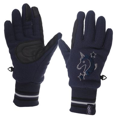 QHP Kinder Fleece Handschuh Leyla navy