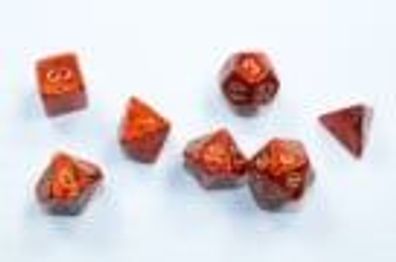 Scarab Mini-Polyhedral Scarlet/gold 7-Die Set