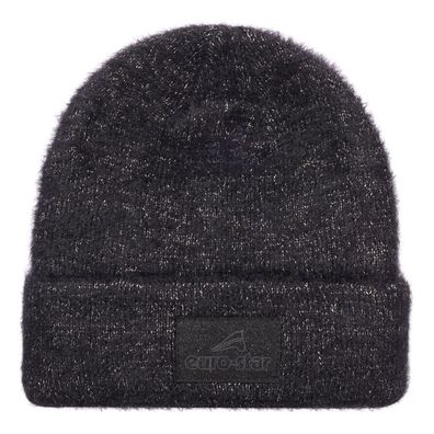 Euro-Star Beanie Mütze ESRandy black mit silbernen Lurex-Fäden