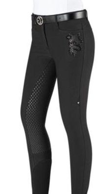 Equiline Damen Reithose Gemmag FS/21 schwarz Vollbesatz mit Strassapplikation