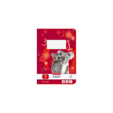 herlitz Schulheft x. book Lineatur 7 kariert DIN A5 ohne Rand, 16 Blatt