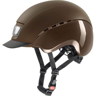 Uvex Reithelm elexxion pro, braun-matt / glänzend