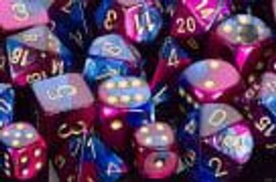Gemini™ Polyhedral Blue-purple w/gold 7-Die Set