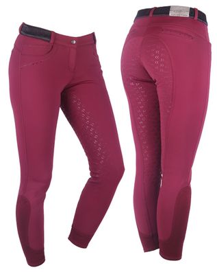 QHP Reithose softshell Alexa vollbesatz Bordeaux