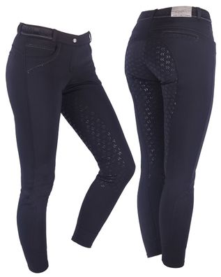 QHP Reithose softshell Alexa vollbesatz Schwarz