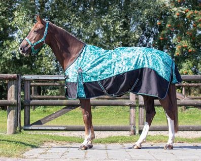 QHP Turnoutdecke Collection mit Fleecefüllung marble