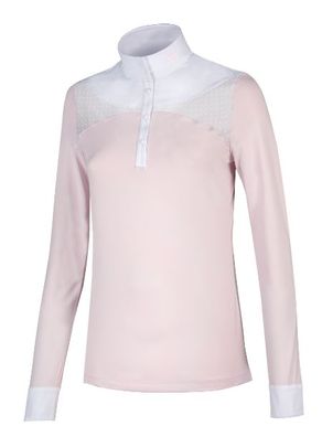 Equiline Damen Turniershirt orchid rosa Langarm mit Spitzeneinsatz FS20