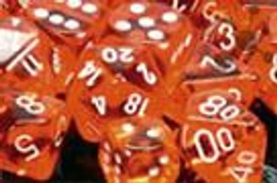 Translucent 12mm d6 Orange/white Dice Block™ (36 dice)