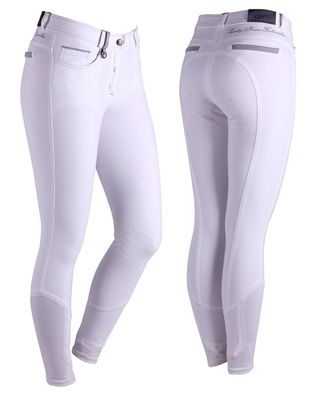 QHP Reithose Chaney grip Weiß 2019