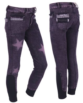 QHP Reithose Rosanne Junior Halbbesatz Sweet grape