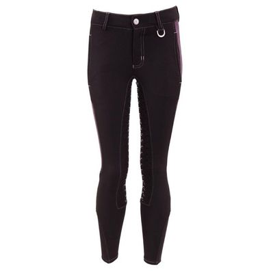 BR Kinder Reithose Moon schwarz Stoffbesatz mit Silikondruck Beinabschluss elastisch