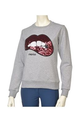 MONTAR Sweatshirt grau meliert, Pailettenmund